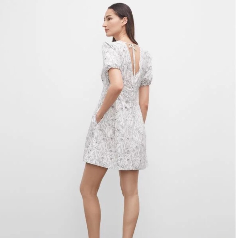 Club Monaco Floral Double V Tie Back Dress